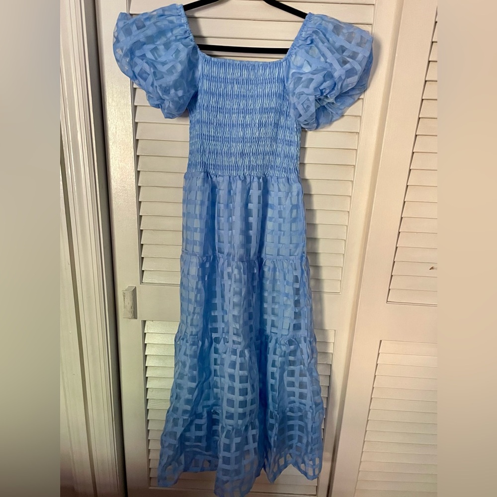 Puff Sleeve Midi Dress